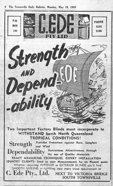 old advertisement from May 19th 1958